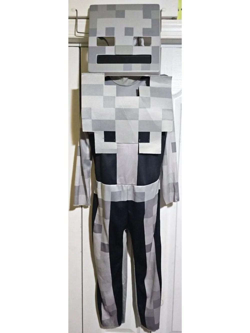 Minecraft Skeleton Costume Kids 4-6 Mask Pixel Halloween Gaming Creeper Boys